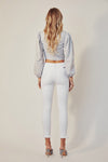 HIGH RISE ANKLE SKINNY WHITE JEANS | KANCAN