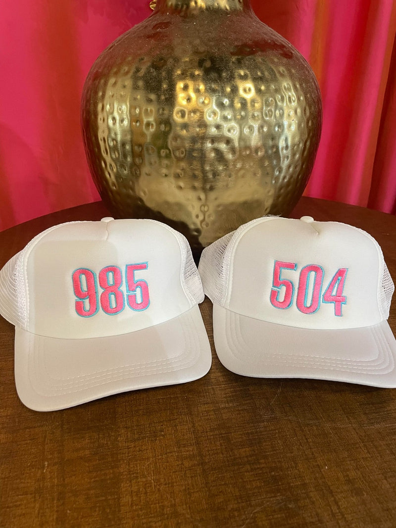 985 Area Code | Bella Lucca Exclusive Custom Embroidered Trucker Hat