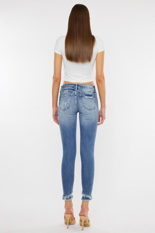 MID RISE ANKLE SKINNY JEANS | KANCAN