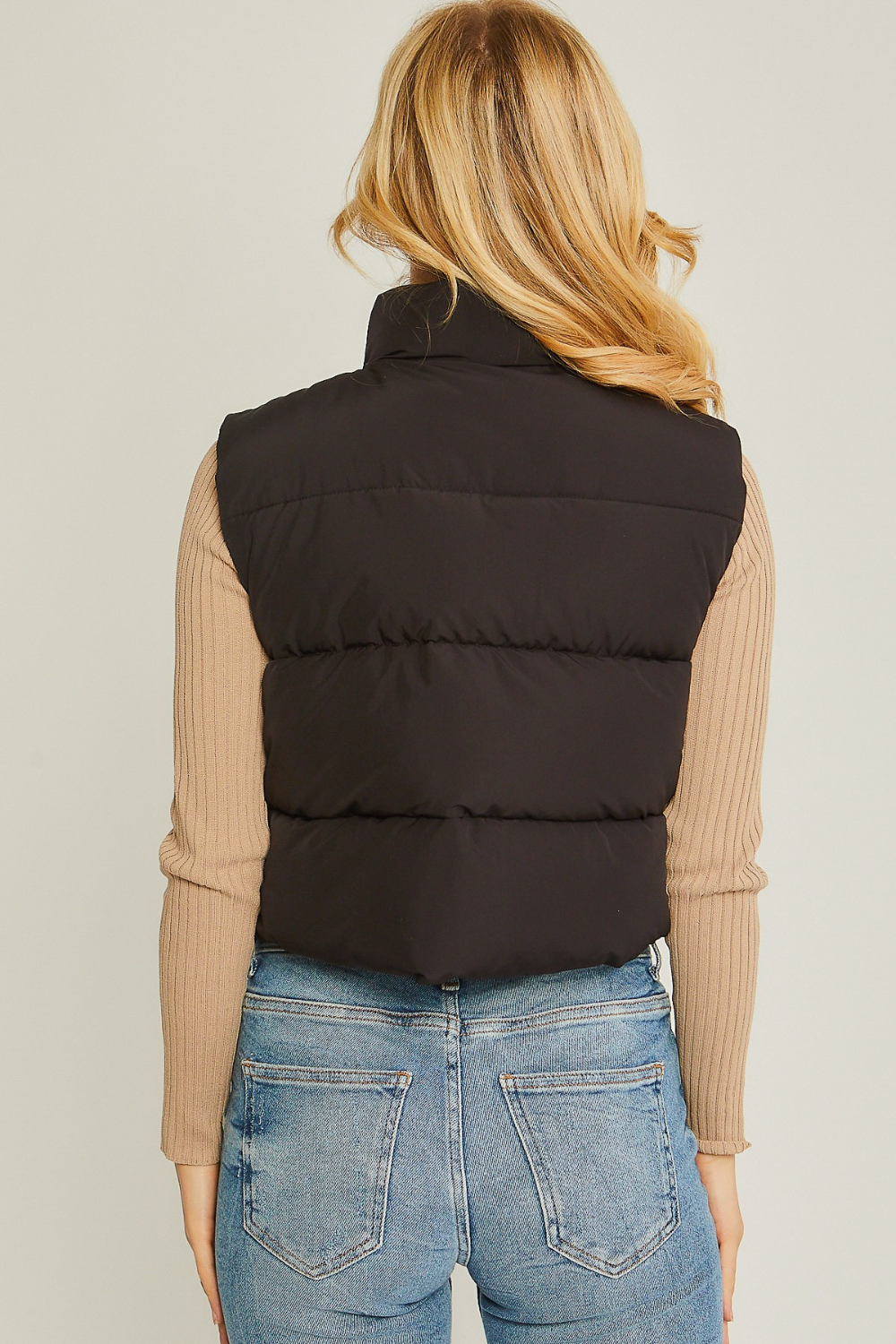 Celia Cropped Puffer Vest // Brown – Mabel & Lou Boutique