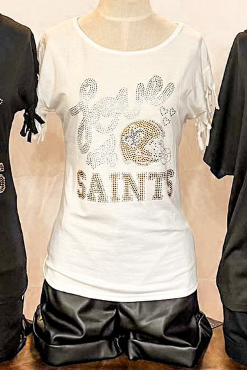 Rhinestone Love My Saints Game Day Top | Bella Lucca Boutique