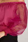 Fuchsia Pink Organza Puff Sleeve Blouse | Bella Lucca Boutique