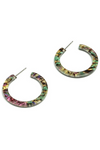 Small Multi Purple Confetti Acrylic Hoops | Bella Lucca Boutique