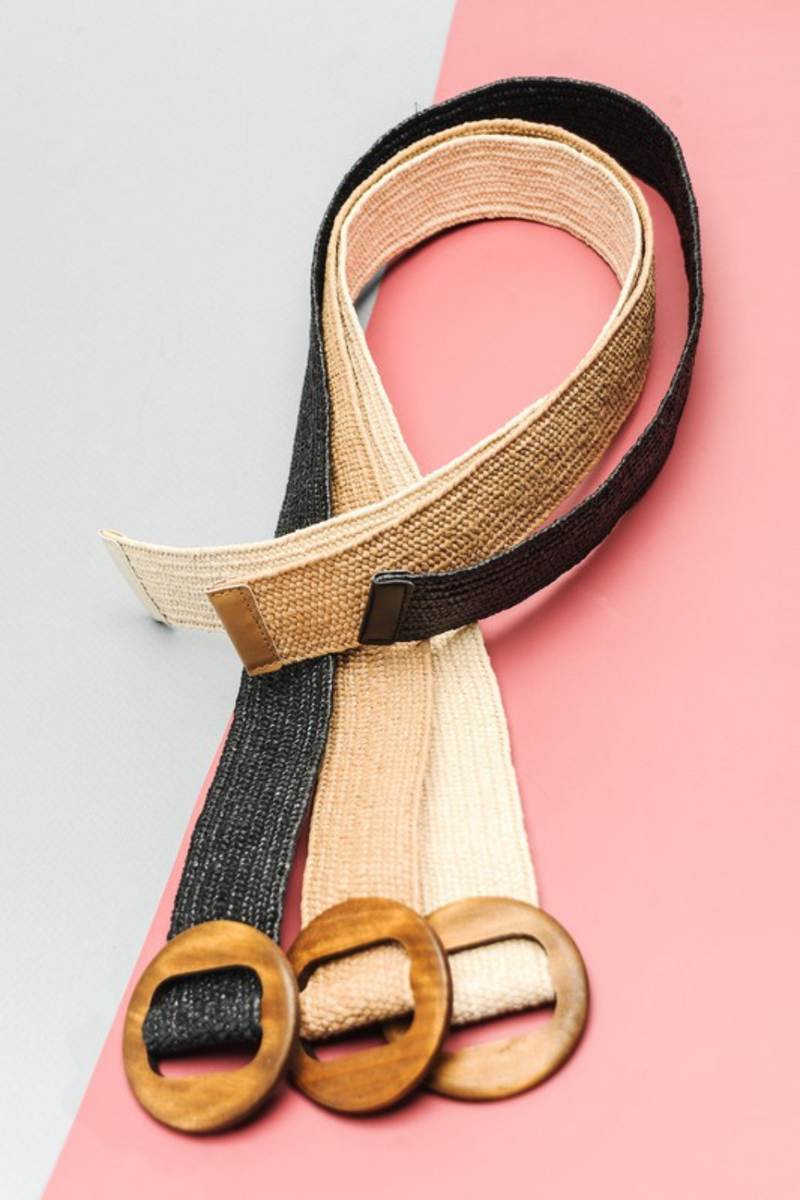 Stretch Belt Round Wooden Buckle | Bella Lucca Boutique