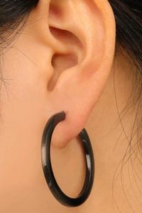 Small Black Acrylic Hoops | Bella Lucca Boutique