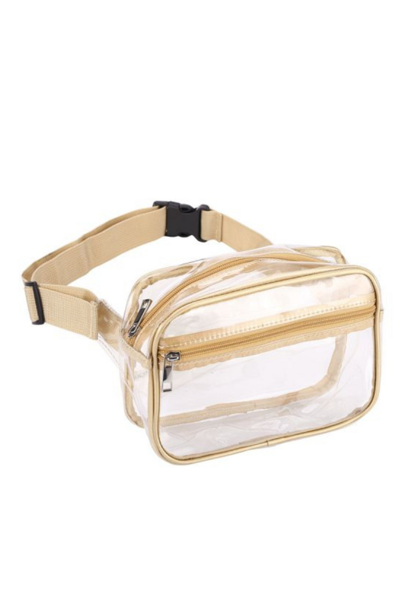 Stadium Approved Clear Fanny Pack Sling Gold Bag | Bella Lucca Boutique