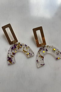 Purple & Gold Drop LSU Earrings | Bella Lucca Boutique