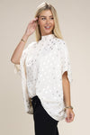 Batwing Mock Neck Blouse