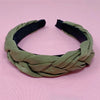 Olive Green Satin Braid Headband | Bella Lucca Boutique