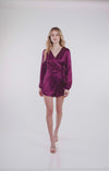 Berry Satin Side Tie Wrap Romper | Bella Lucca Boutique