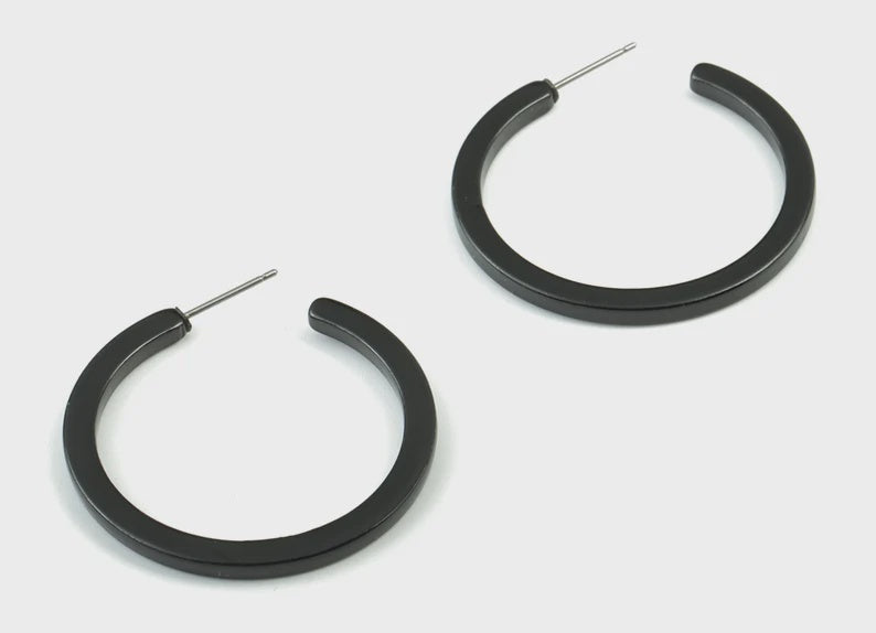 Small Black Acrylic Hoops | Bella Lucca Boutique