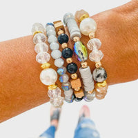 Neutral Bracelet Stack Set of 5 Bracelets | Bella Lucca Boutique