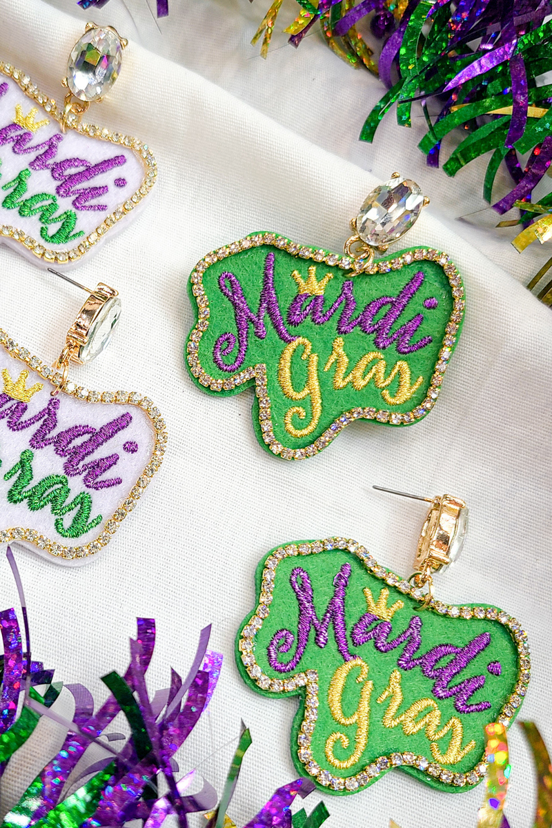 Mardi Gras Rhinestone Post Earrings | Bella Lucca Boutique