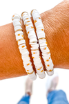 White & Gold Dalmatian Heishi Bracelet | Bella Lucca Boutique