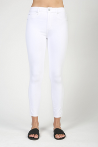 heather high rise skinny crop | white