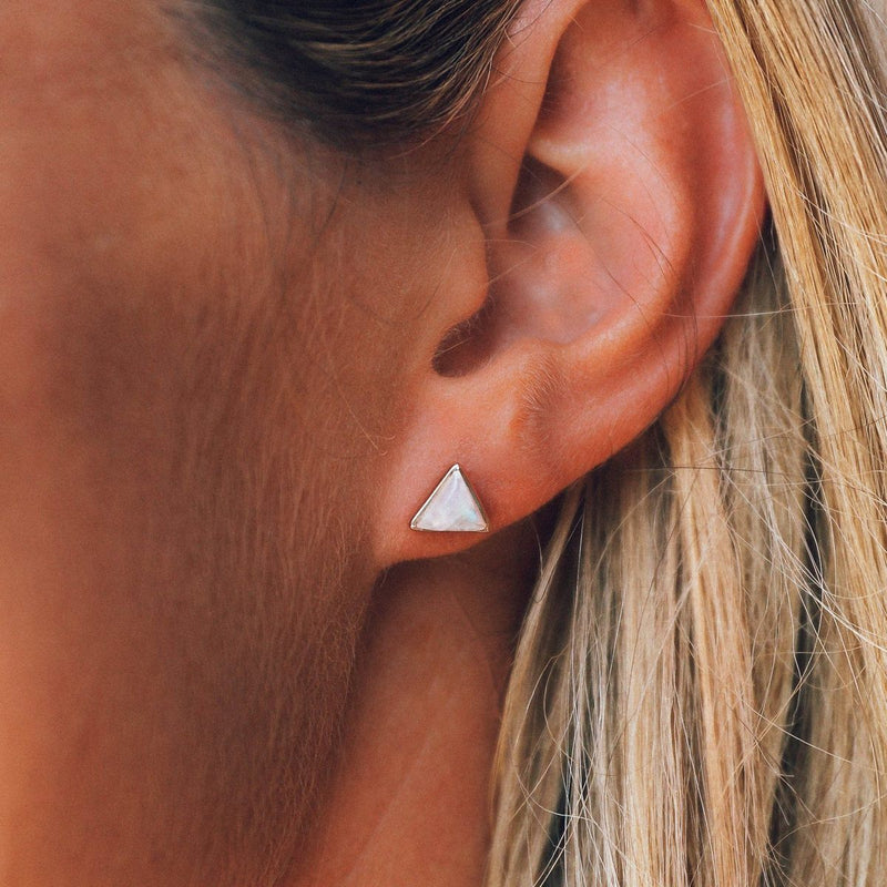 Pura Vida Gemstone Triangle Stud