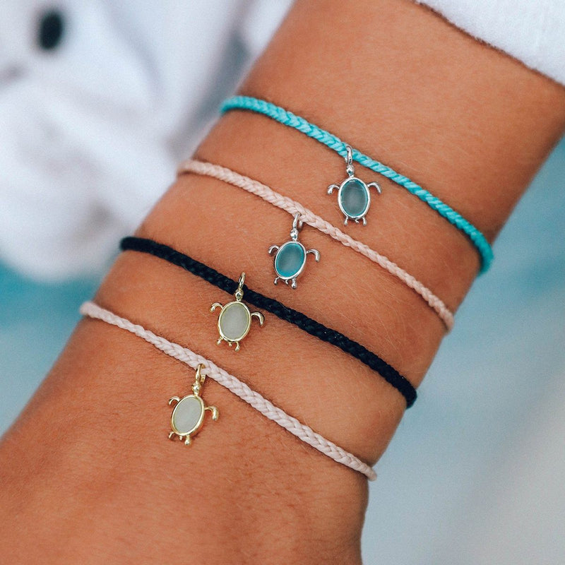 SAVE THE SEA TURTLES SILVER CHARM BRACELET | PURA VIDA