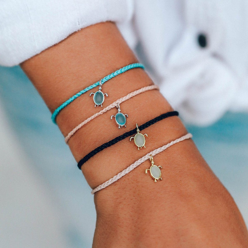 SAVE THE SEA TURTLES SILVER CHARM BRACELET | PURA VIDA