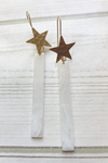 Gold Hammered Star White Smoke Acrylic Bar Earrings-Bella Lucca Boutique