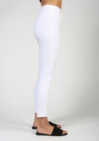 heather high rise skinny crop | white