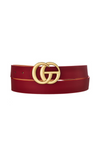 Red Faux Leather Belt with Matte Gold Metal Buckle | Bella Lucca Boutique