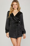 Black Satin Romper | Bella Lucca Boutique