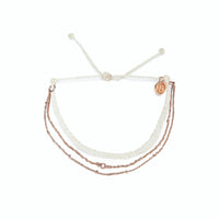 Pura Vida Rose Gold Satellite Chain Anklet | White