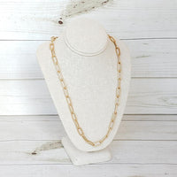 XL Paperclip Necklace | Gold