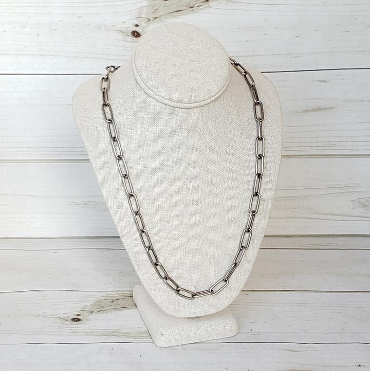 XL Paperclip Necklace | Silver