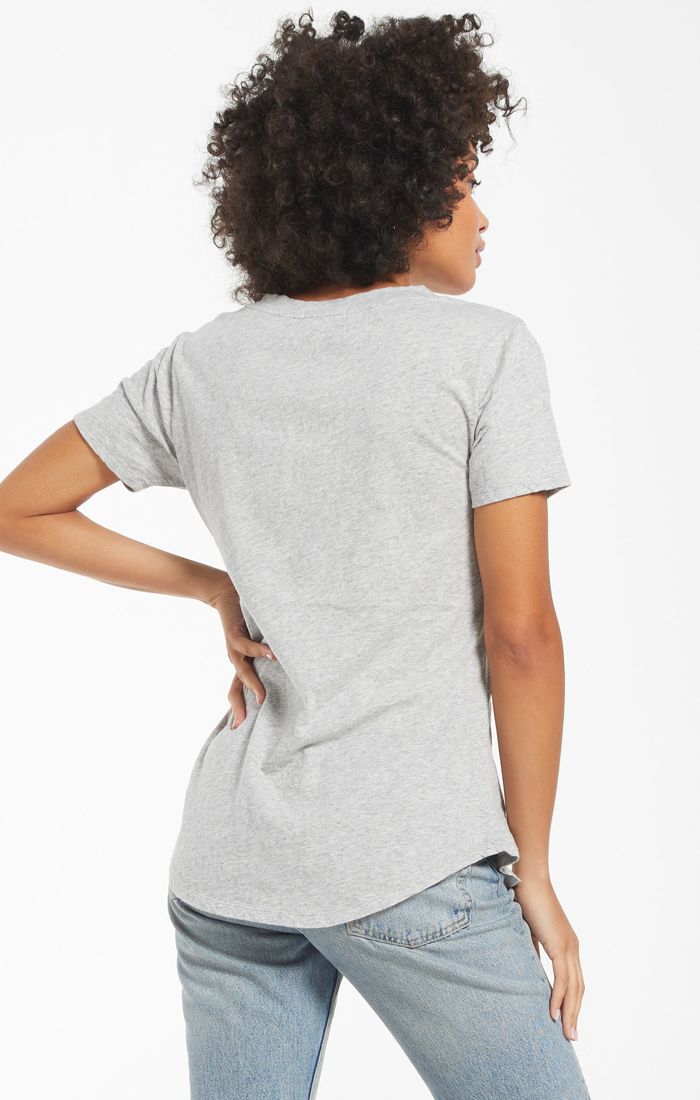 Z Supply Cotton Slub Pocket Tee | Heather Grey