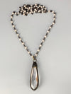 Snow Long Drop Crystal Pendant-Antique White