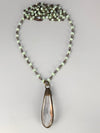 Snow Long Drop Crystal Pendant-Celery