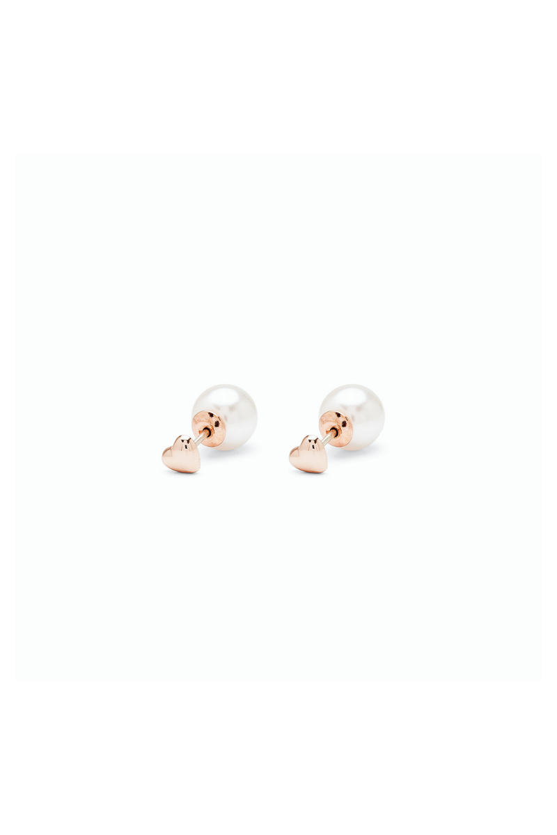 Pura Vida Pearl and Heart Double Sided Studs | Bella Lucca Boutique