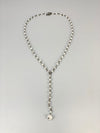 Forget Me Not Beaded Lariat Necklace-Moonstone