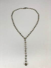 Forget Me Not Beaded Lariat Necklace-Pyrite